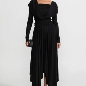 NWT Long-Sleeve Draped Midi Dress